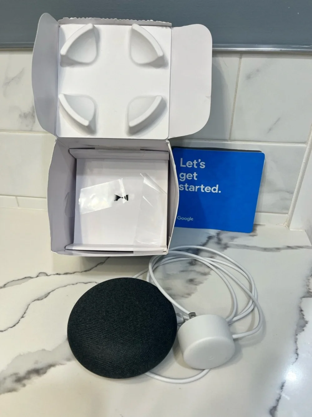 New Open BoxGoogle Home Mini Bluetooth Speaker Smart‎ Assistant Charcoal GA00216